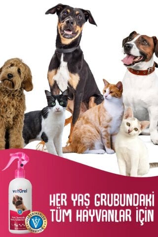Veturel Pati Temizlik ve Koku Giderici Sprey 2x300ml Köpüksüz Kedi Pati Temizleme Köpek Tüy Bakım
