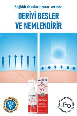 Veturel Yara ve Deri Bakım Spreyi 2x300ml Kedi Mantar Yanık Kızarıklık Tahriş Köpek Enfeksiyon Sprey