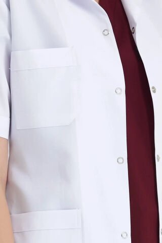 Kadın Klasik Yaka Ceket Boy Beyaz Öğretmen, Doktor Önlüğü M