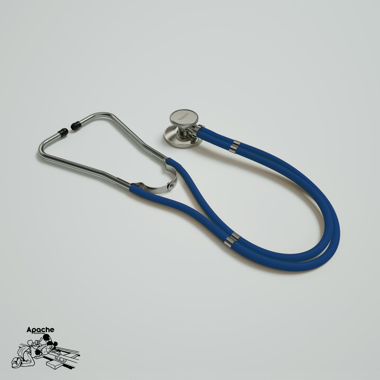 Selvet Apache III Çift Taraflı Stetoskop - Pediatrik Stetoskop Mavi