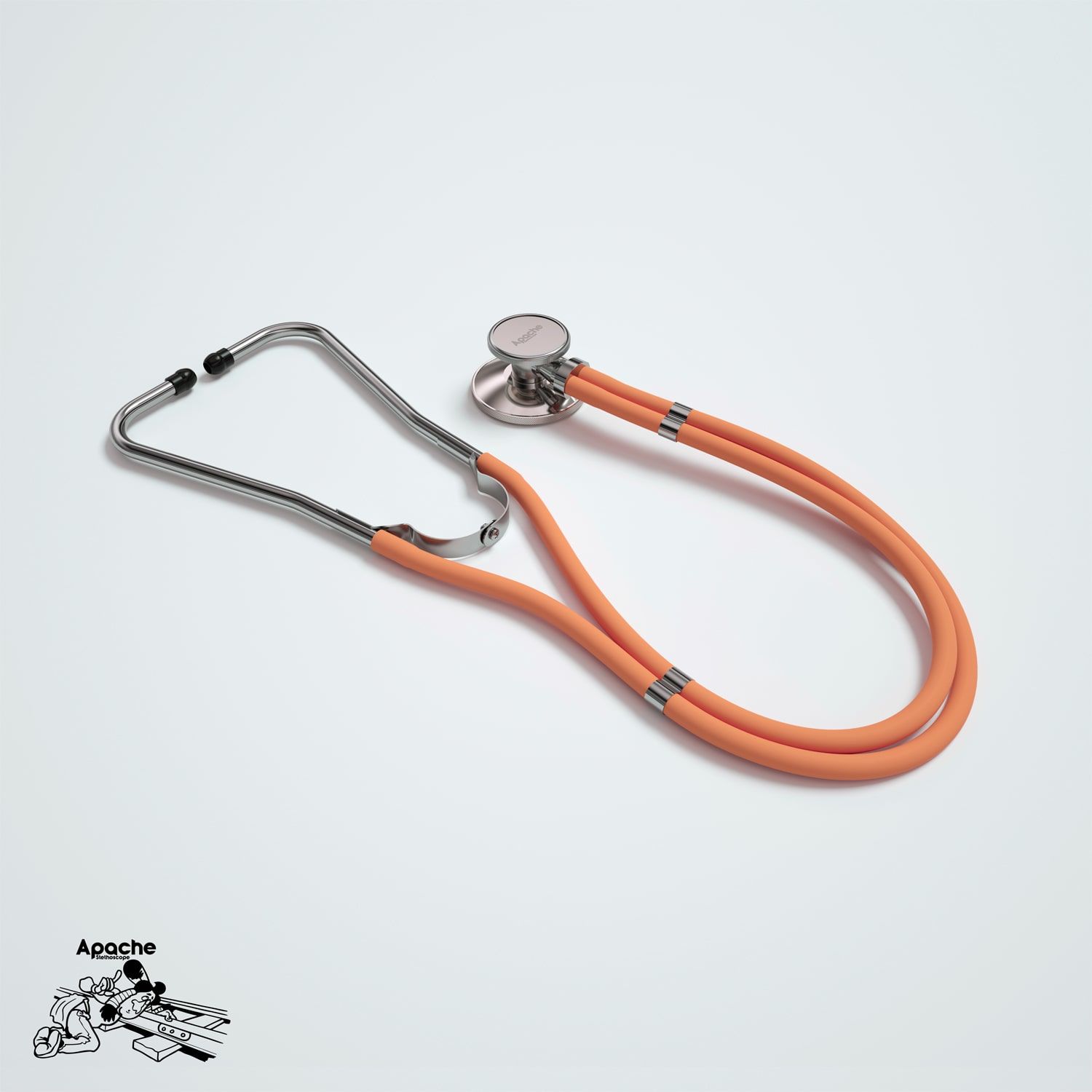 Selvet Apache III Çift Taraflı Stetoskop - Pediatrik Stetoskop Turuncu