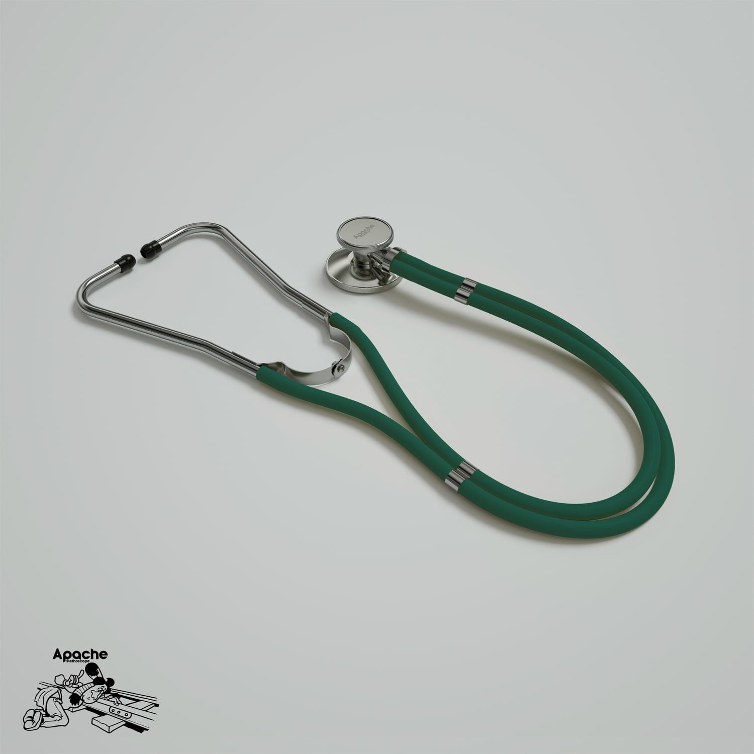 Selvet Apache III Çift Taraflı Stetoskop - Pediatrik Stetoskop Yeşil