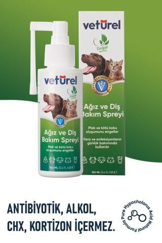 Günlük Kedi Ağız Kokusu Giderici Diş Eti Yarası Plak Tartar Önleyici Köpek Ağız Kokusu Sprey 3x100ml