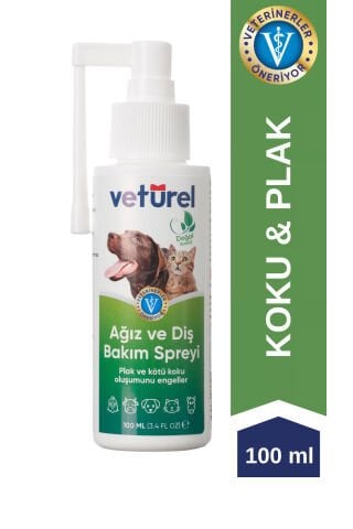Kedi Ağız Bakımı Köpek Ağız Kokusu Diş Eti Yarası Enfeksiyonu Doğal Ağız ve Diş Bakım Spreyi 100ml