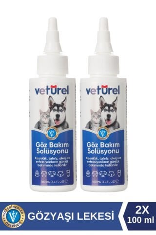 Kedi Göz Damlası Köpek Göz Temizleme Solüsyonu Alerji Kızarıklık Enfeksiyon Gözyaşı Lekesi 2x100ml