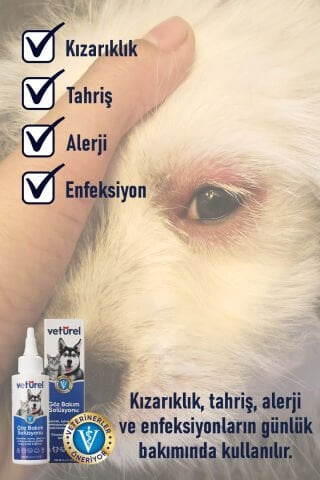 Kedi Göz Temizleme Solüsyonu Köpek Alerji Kızarıklık Enfeksiyon Gözyaşı Bakımı Göz Damlası 100ml