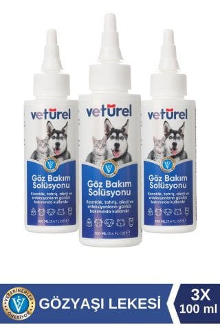 Kedi Köpek Göz Temizleme Solüsyonu Alerji Kızarıklık Enfeksiyon Gözyaşı Bakımı Göz Damlası 3x100ml