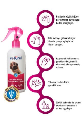 Köpek Pati Temizleme Kedi Pati Temizleyici Koku Giderici Kir Enfeksiyon Tüy Bakım Spreyi Refil